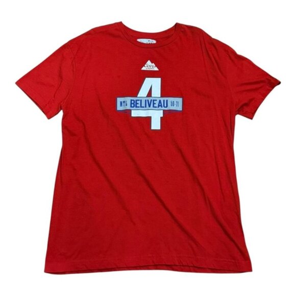 Montreal Canadiens Shirt Mens Large Jean Beliveau 4 Hockey Tee Coors Light NHL - Picture 1 of 7